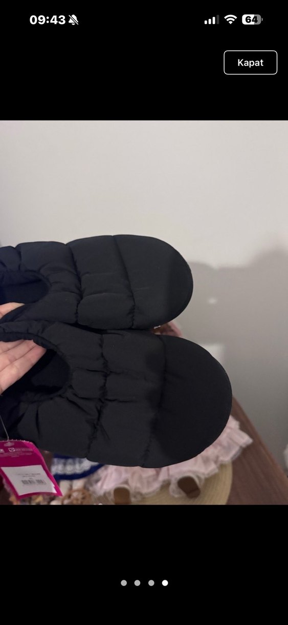 Erkek Siyah Pliseli Ev Terliği - Görsel 4