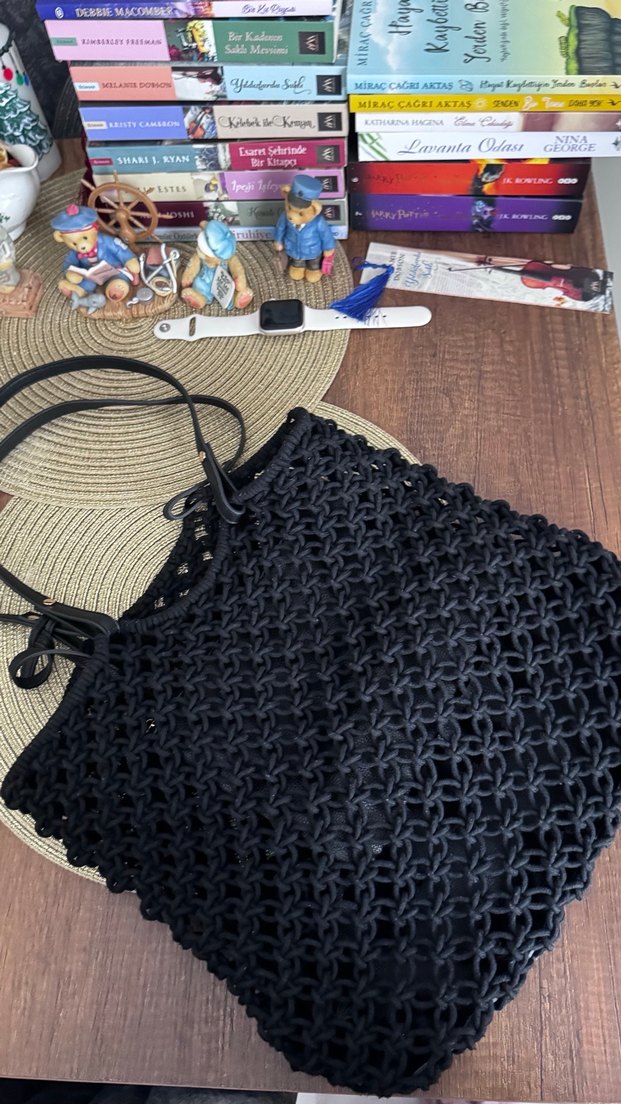 H&M Siyah Örgü Kadın Çanta - Görsel 3