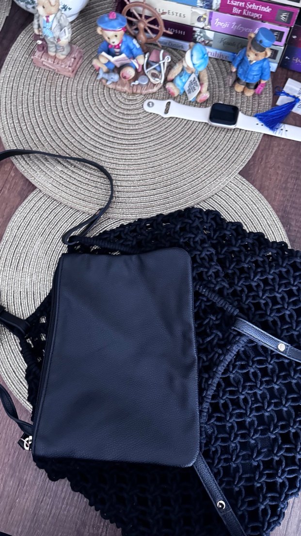 H&M Siyah Örgü Kadın Çanta - Görsel 2