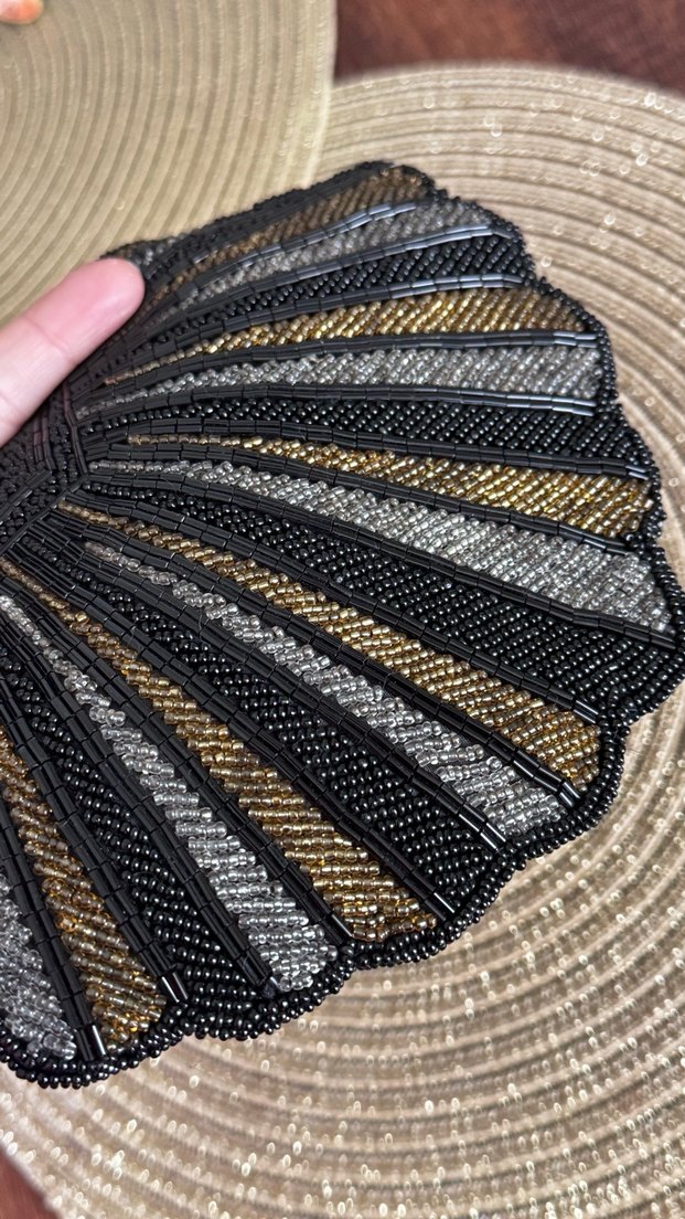 Boncuk İşlemeli Siyah Kadın Portföy Çanta - Görsel 5