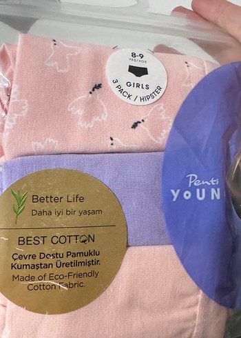 Penti Young Kız Çocuk 3'lü Pamuklu Hipster Külot - Görsel 2