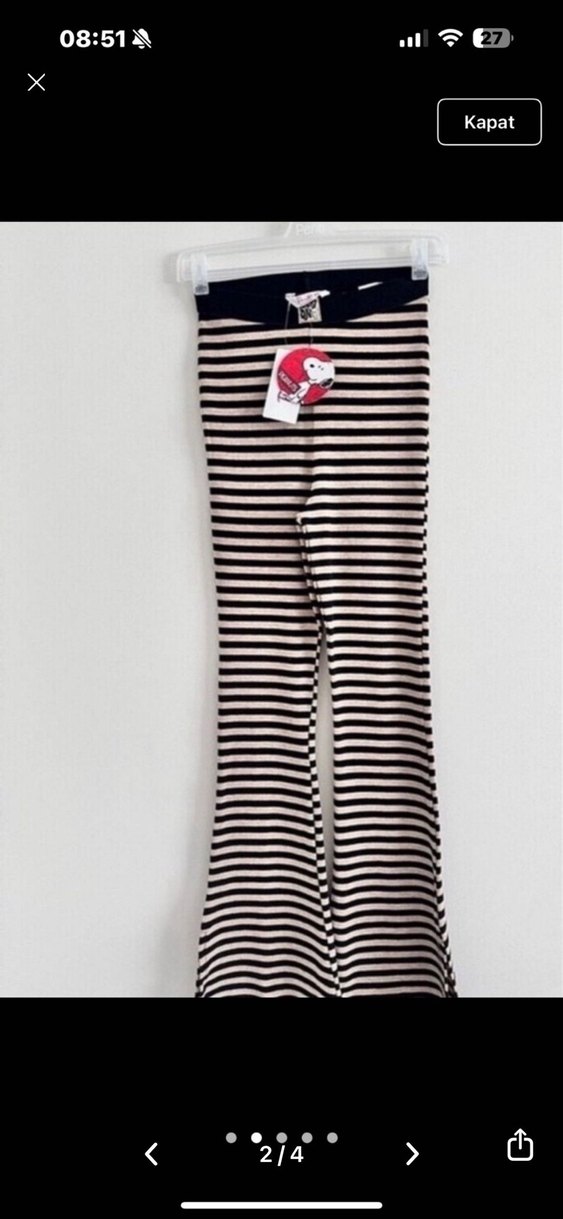 Kadın Bej Zebra Desenli  Pantolon - Görsel 2