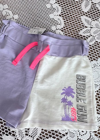 Kızlar için Pastel Renkli Pamuklu Şort - Görsel 2