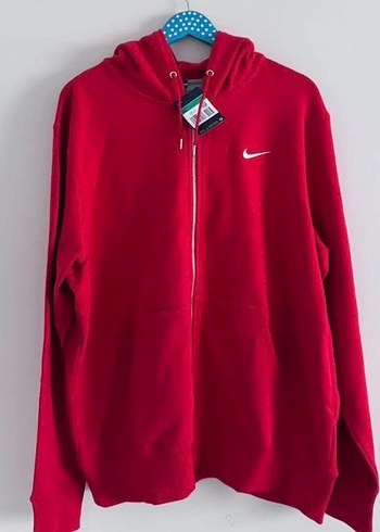 Nike Kirmizi Fermuarli Erkek Sweatshirt