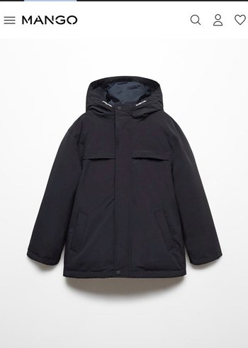 Mango Siyah Anorak Mont