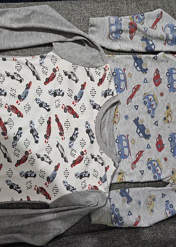 Gri Uzun Kollu Baskılı Erkek Pijama Takımı - Görsel 2