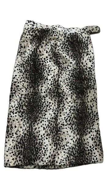 leopar desenli midi etek