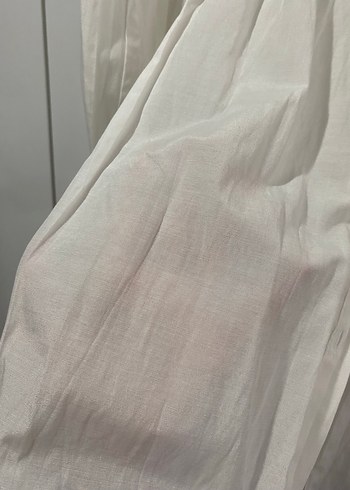 yakası fırfırlı beyaz pamuk gömlek - Görsel 3