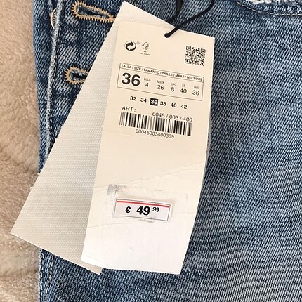 36 Beden mavi Renk Zara jean