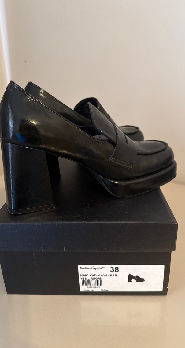 Tokalı Siyah Platform Topuklu Kadın Loafer - Görsel 2