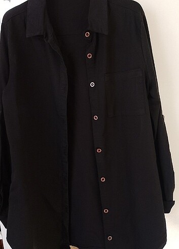 Koton Siyah yakası cepli gömlek 