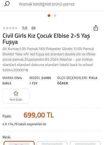 Civil Çocuk elbise