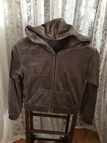#KADİFE FERMUARLI KADIN CROP MONT#
