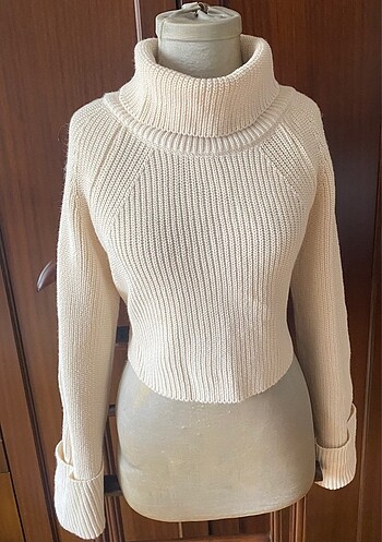 #BALIKÇI YAKA KADIN KIŞLIK CROP#