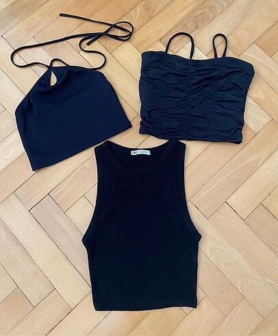 #ZARA#MARKA ÜÇ ADET KADIN CROP#