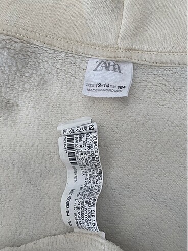 13-14 Yaş Beden ten rengi Renk #ZARA#MARKA ÇOCUK SWEATSHIRT#