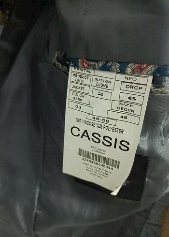 SPOR CEKET 46 beden Düğmeli Gri Kareli Erkek Takım Ceketi - Görsel 4