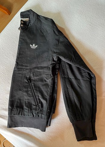 Kadın Siyah Adidas Spor Ceket Fermuarlı