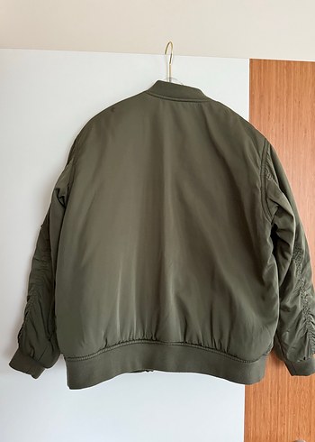 13-14 Yaş Beden Çocuk Haki Fermuarlı Street Wear Ceket