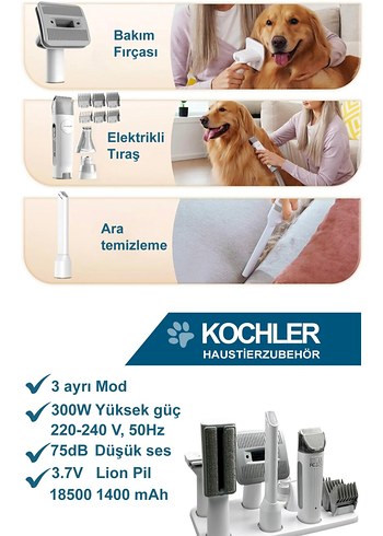 Kochler Elektrikli Tıraş ve Vakum Seti - Görsel 4