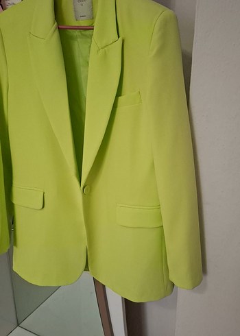 Düğmeli Yeşil Kadın Blazer Ceket