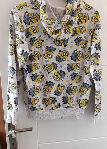 Diğer Gri Pamuklu Minyon Baskılı Sweatshirt