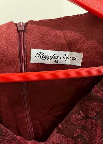 Bordo Uzun Kollu Drapeli Dantelli Abiye Elbise - Görsel 12