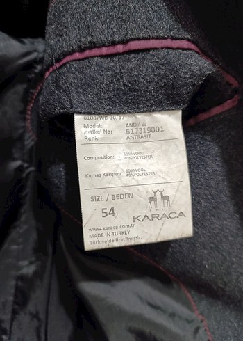 Gri Düğmeli Erkek Kaşe Kaban - Görsel 6