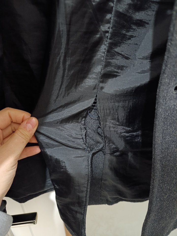 Gri Düğmeli Erkek Kaşe Kaban - Görsel 2