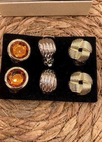 Kadın Vintage Altın Renk Klipsli Küpe Sıfır - Görsel 2