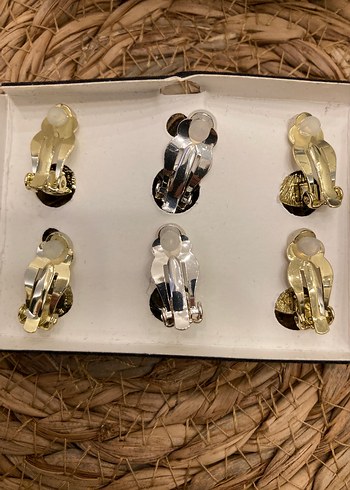 Kadın Vintage Altın Renk Klipsli Küpe Sıfır - Görsel 3