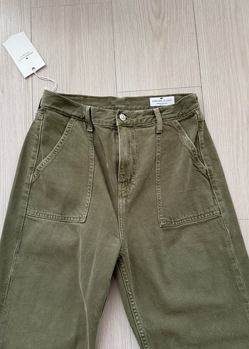 m Beden Kadın Haki straight Kesim Kot Pantolon