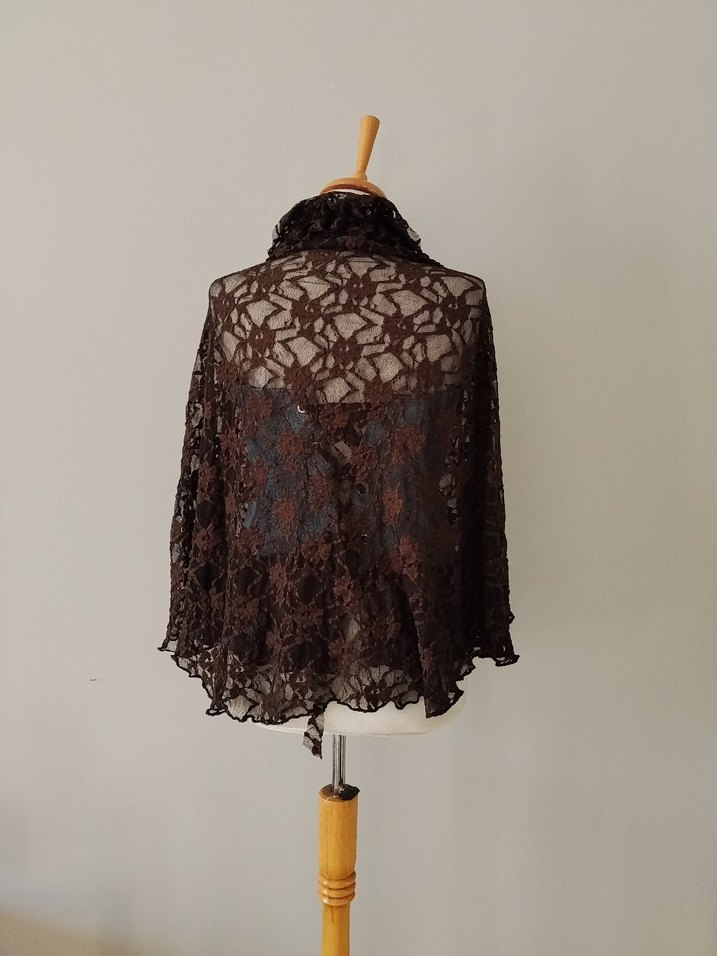 Dantel Detaylı denim pelerinli korse - Görsel 3