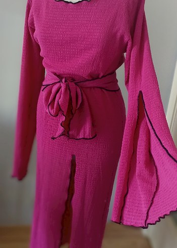 m Beden pembe Renk Pembe Uzun Kollu Elbise