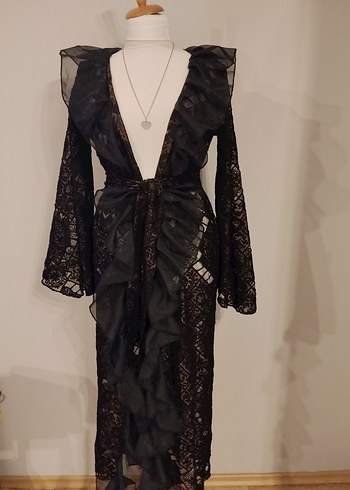 Zara Romantik Siyah Dantel Kimono Hirka