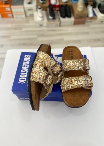 Birkenstock Altın Renkli Kadın Dolgulu Topuklu Terlik