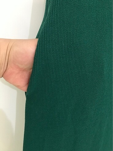 m Beden yeşil Renk Askılı elbise