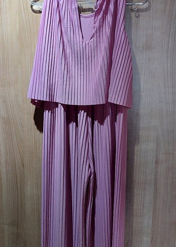 LC Waikiki Pembe Pilili Uzun Kadın Tulum