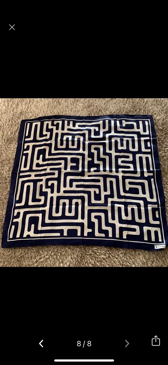 Vakko Mavi Desenli eşarp - Görsel 3