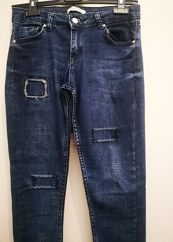 29 Beden Koyu Mavi Kadın Denim Pantolon