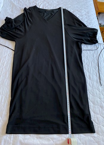 Siyah V Yaka dökümlü elbise - Görsel 6