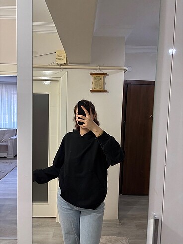 Oversize Siyah sweatshirt