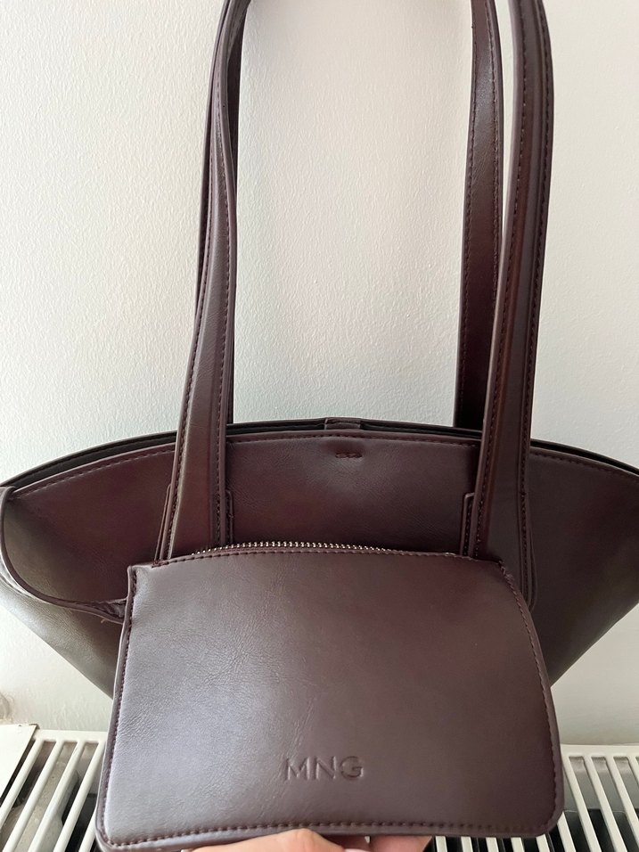 MNG Kahverengi Deri Fermuarlı shopper
 Kadın Çanta - Görsel 5