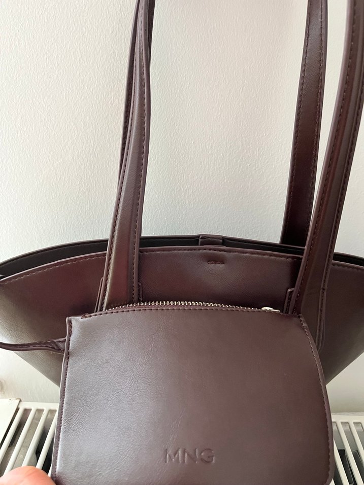 MNG Kahverengi Deri Fermuarlı shopper
 Kadın Çanta - Görsel 2