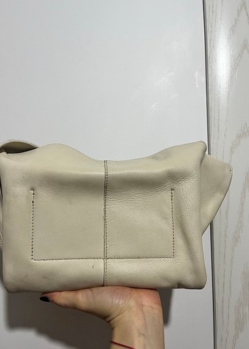 Bej Deri Kadın El Çantası - Görsel 3