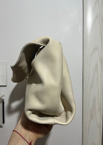 Bej Deri Kadın El Çantası - Görsel 4