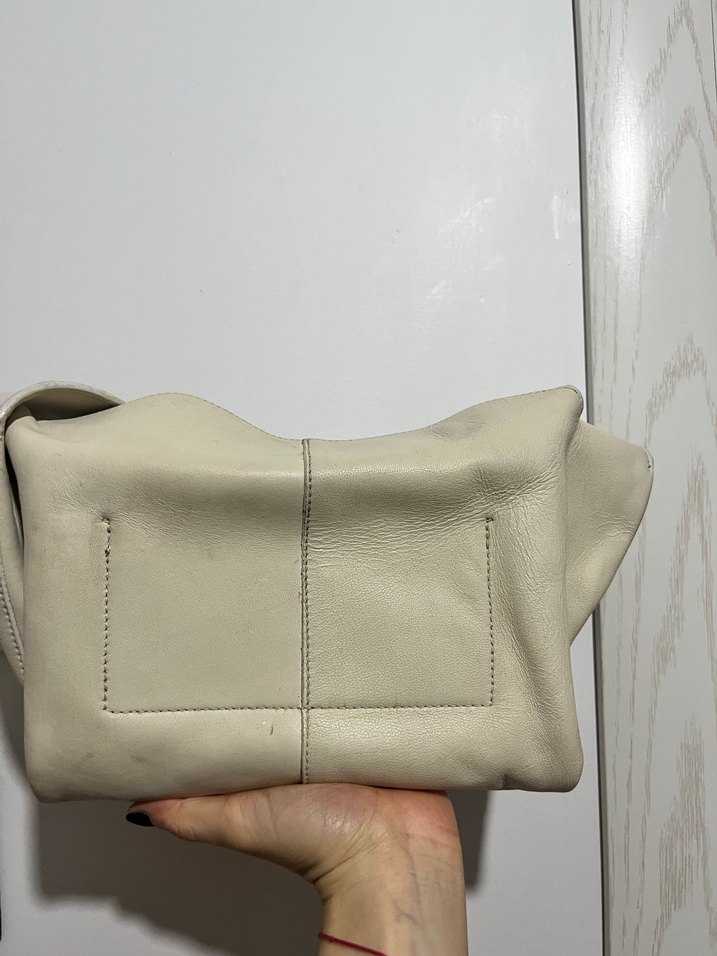 Bej Deri Kadın El Çantası - Görsel 3