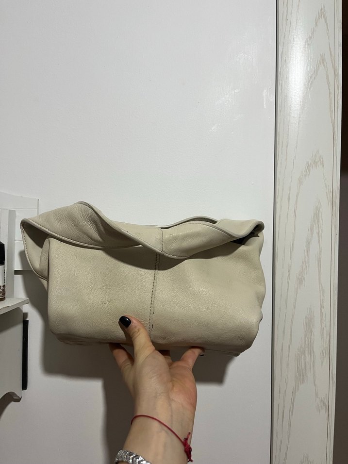 Bej Deri Kadın El Çantası - Görsel 2