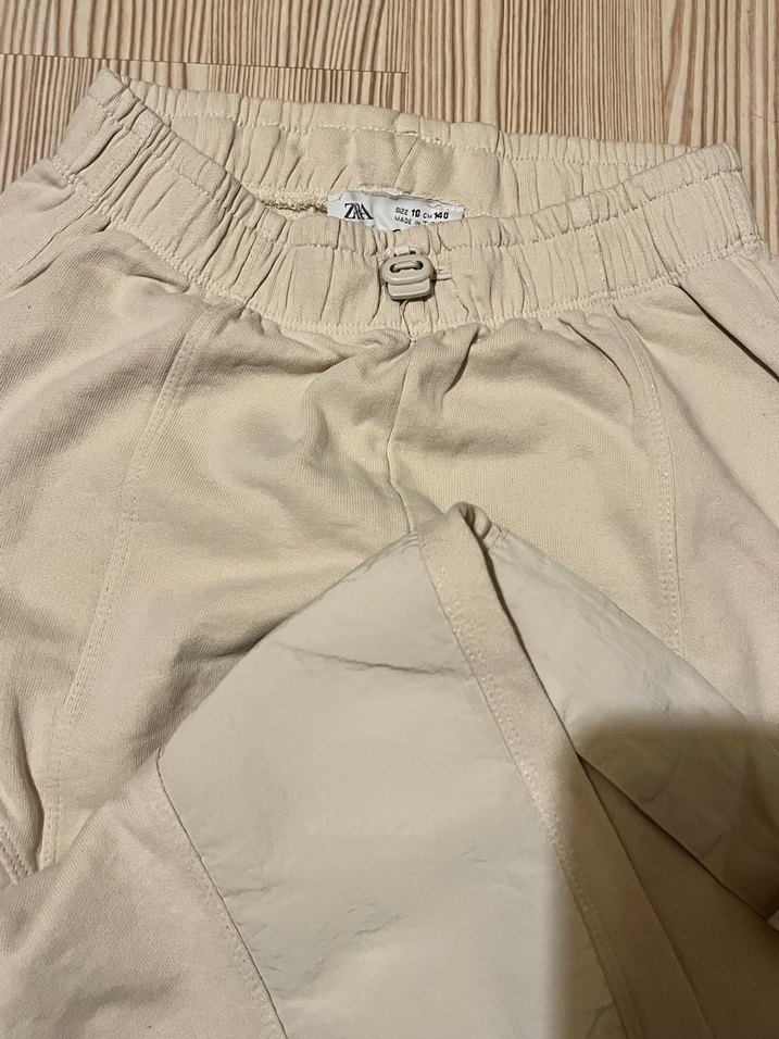 Bej Keten Mini Kız çocuk Pantolon - Görsel 3