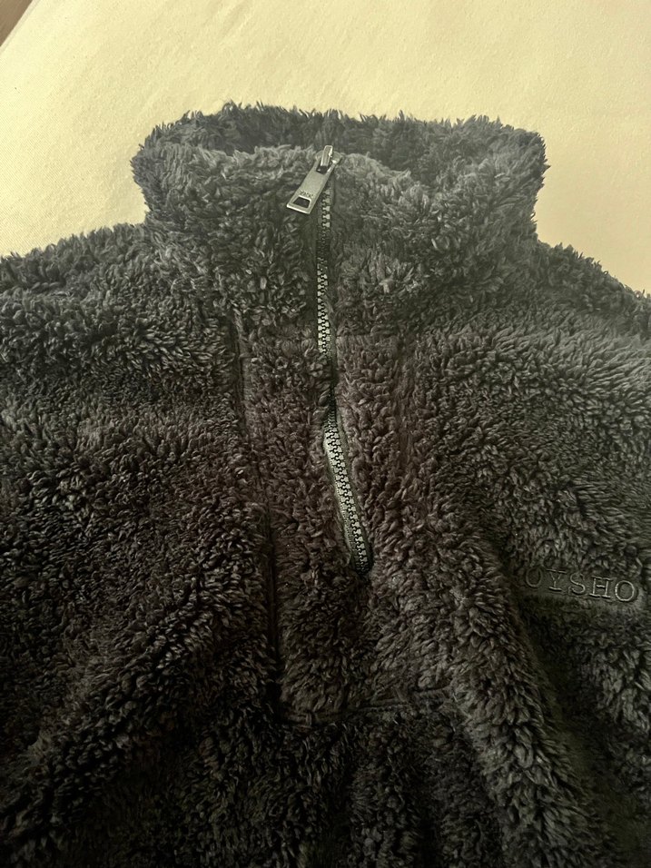 Siyah Fermuarlı Kadın Polar Ceket - Görsel 2